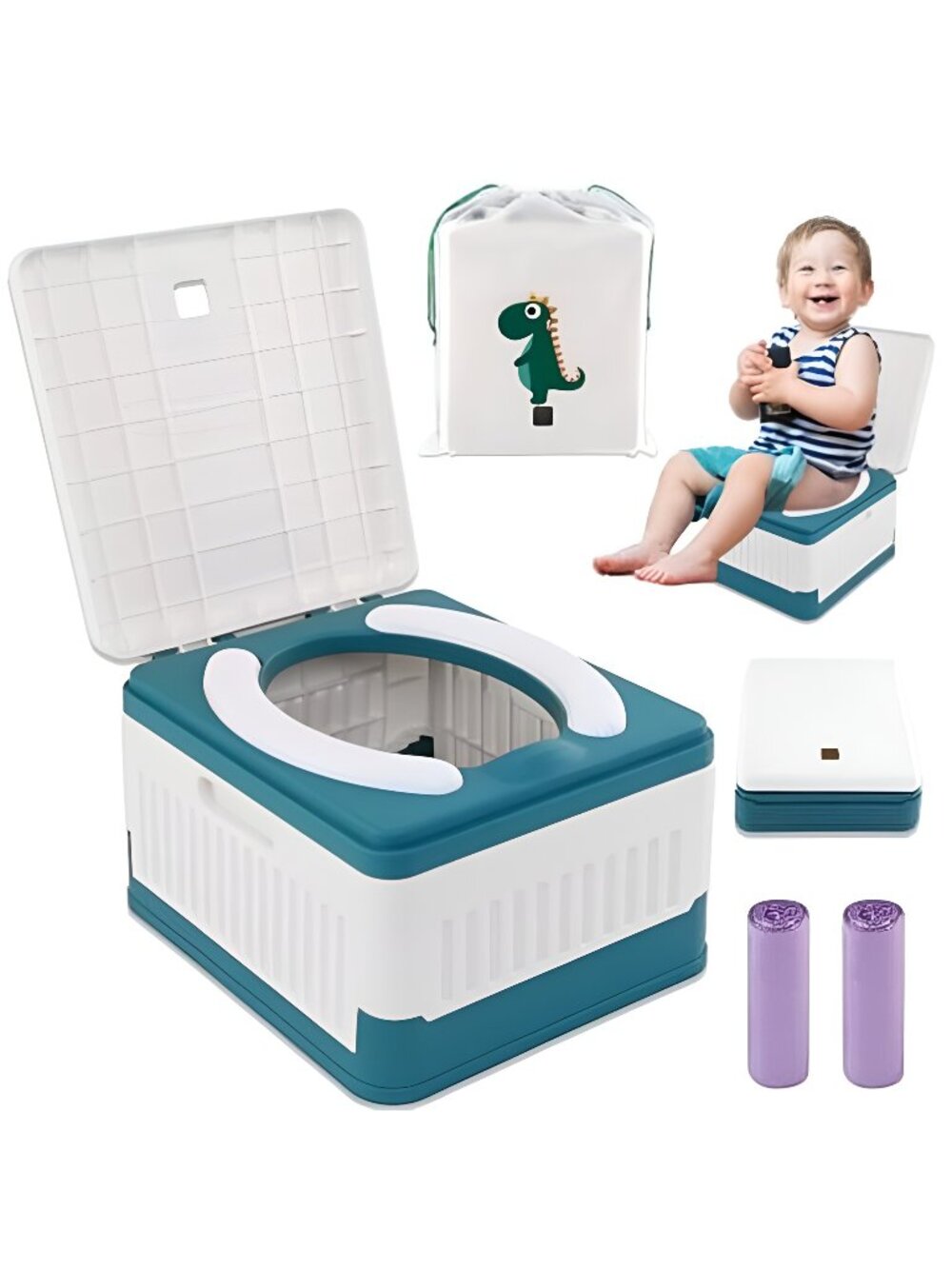 Portable Potty for Toddler Travel, Foldable Travel Potty Training Toilet Seat